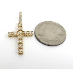 14k yellow gold medium diamond cut diamond cross 0.35ct