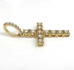 14k yellow gold medium diamond cut diamond cross 0.35ct