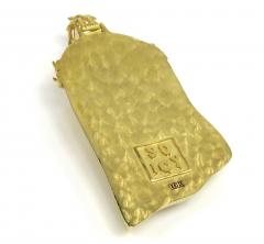 10k yellow gold large diamond cut jesus pendant 0.05ct