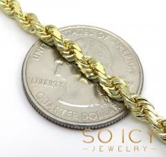 10k yellow gold solid diamond cut rope chain 20-30 inch 5mm 