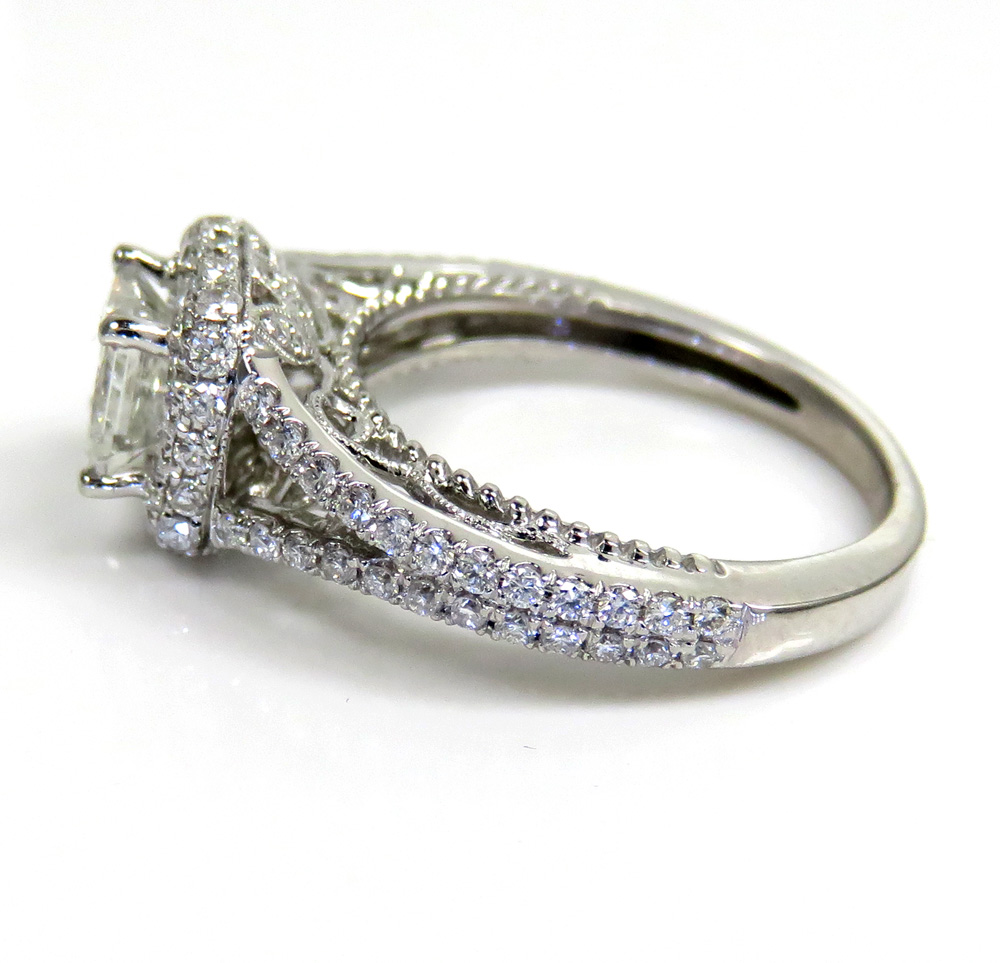 18k white gold gia certified princess cut diamond engagement ring 1.26ct