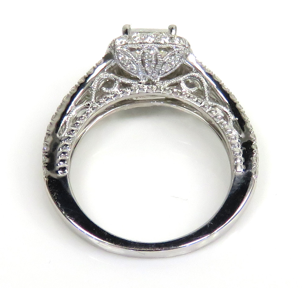 18k white gold gia certified princess cut diamond engagement ring 1.26ct - Image 4