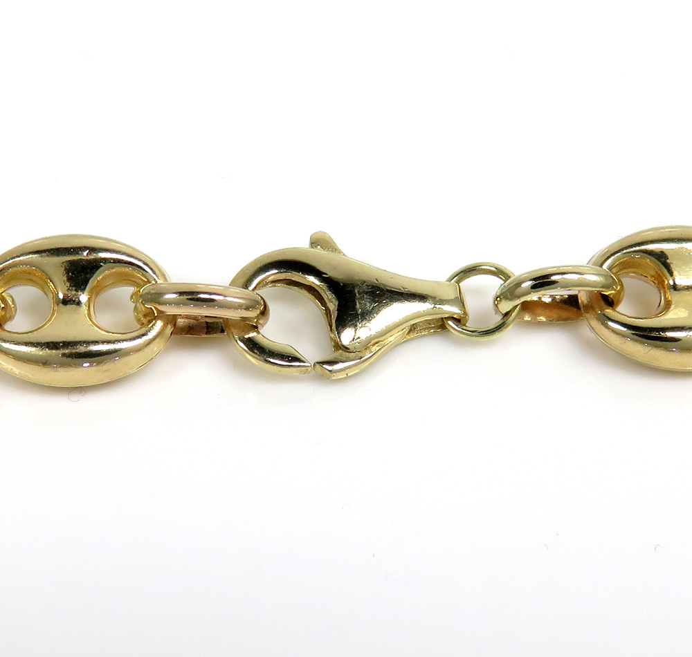 14k yellow gold hollow gucci puffed link bracelet 8mm 8