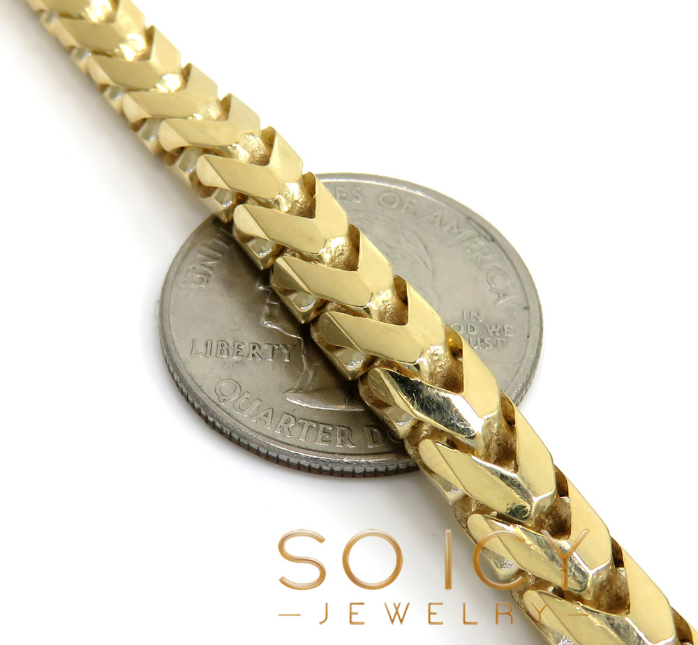 10k yellow gold solid franco tight link bracelet 8.50 inches 6mm - Image 3