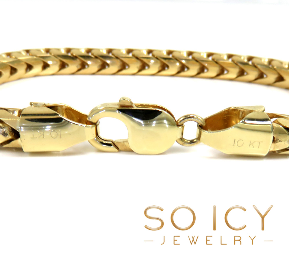 10k yellow gold solid franco tight link bracelet 8.50 inches 6mm