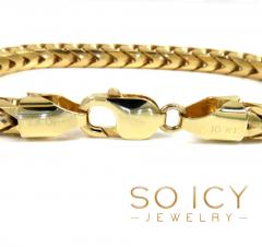 10k yellow gold solid franco tight link bracelet 8.50 inches 6mm