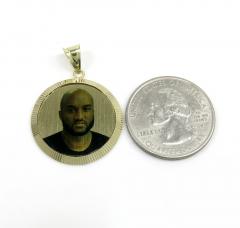 14k yellow gold fluted bezel picture pendant 