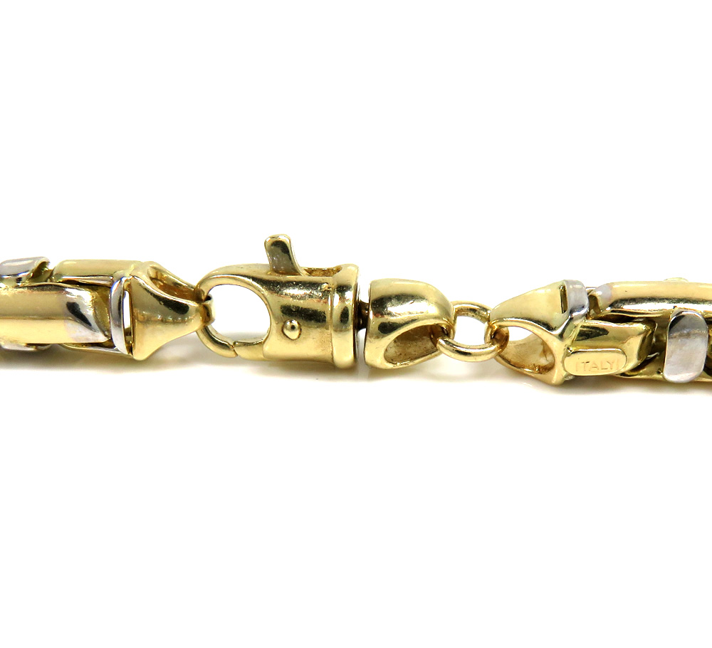 14k two tone gold anchor link chain 30 inch 6.30mm