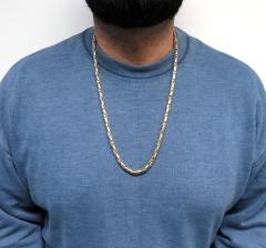14k two tone gold anchor link chain 30 inch 6.30mm