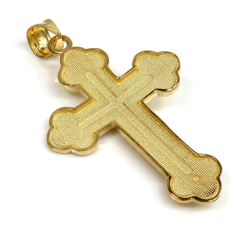 10k yellow gold medium hanging jesus cross pendant - Image 4