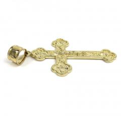 10k yellow gold fancy jesus cross pendant 