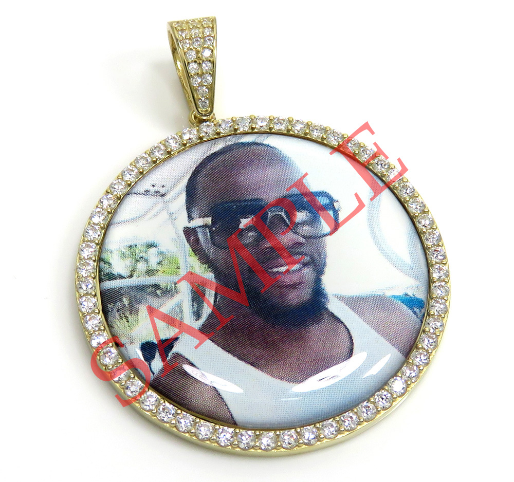 14k gold medium cz heart picture pendant  - Image 5