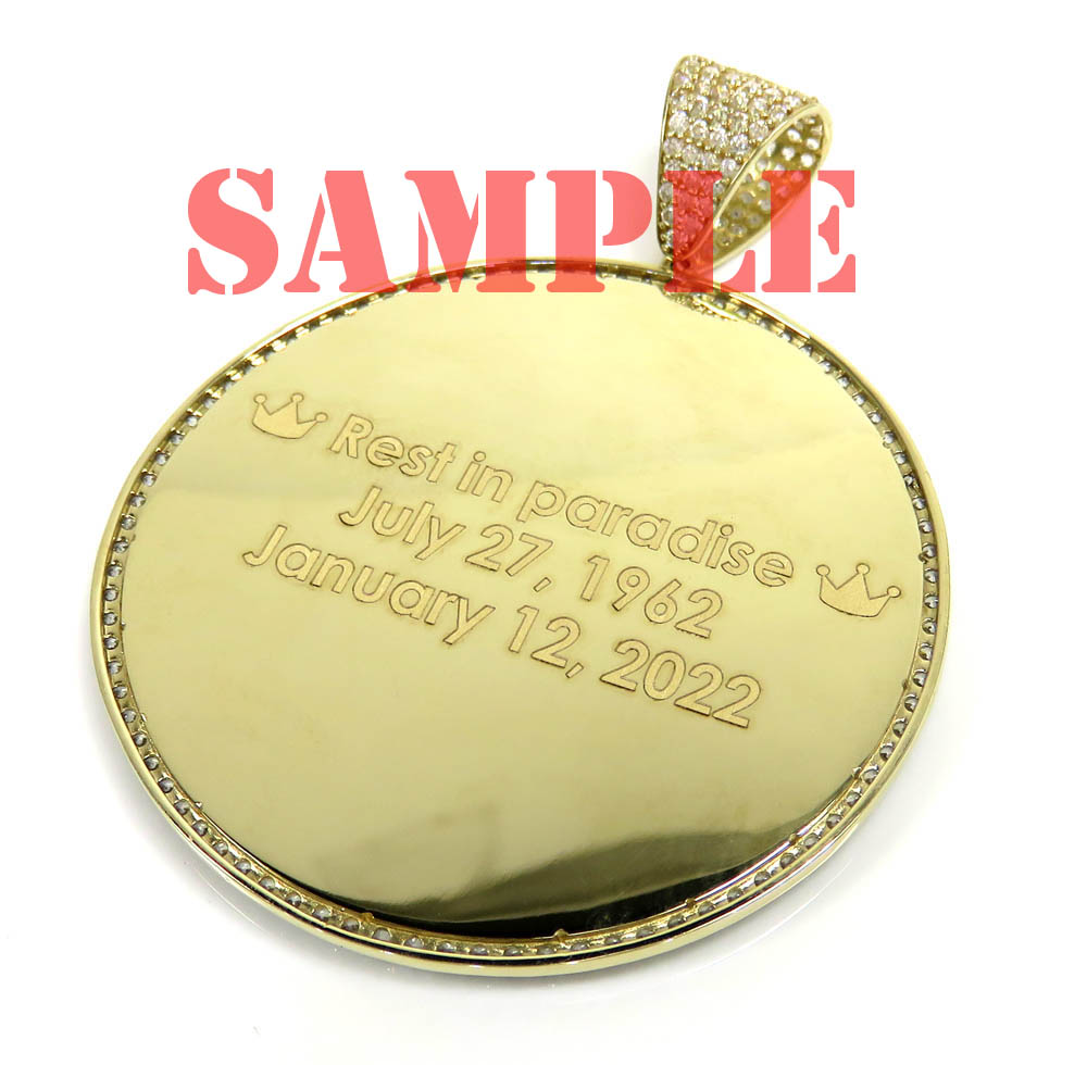 14k yellow gold xl cz picture pendant - Image 5