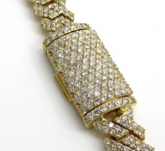 10k yellow white or rose gold diamond miami tight link chain 20-30