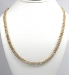 10k yellow white or rose gold diamond miami tight link chain 20-30