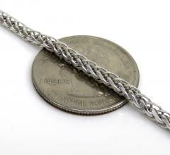 14k white gold solid wheat franco chain 30 inch 3mm