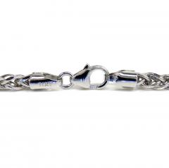 14k white gold solid wheat franco chain 30 inch 3mm