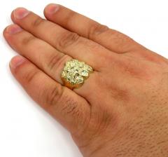 10k yellow gold rounded nugget ring 