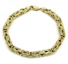 14k yellow gold hollow byzantine bracelet 9 inches 6.20mm