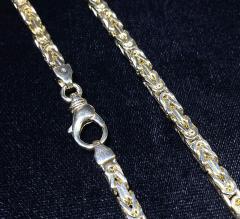 14k yellow gold solid byzantine link chain 22-26