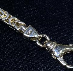 14k yellow gold solid byzantine link chain 22-26