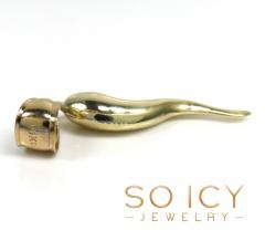 14k gold large solid italian horn pendant