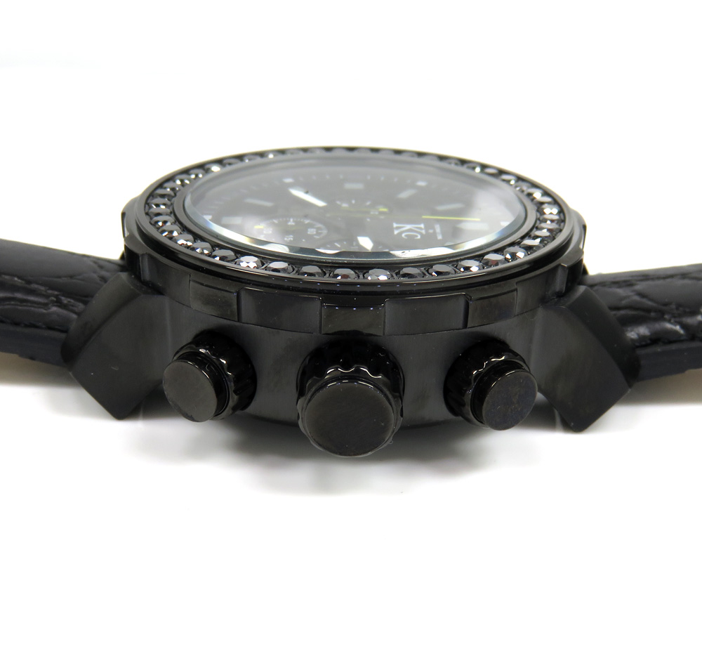 Techno com kc black diamond carbon fiber watch 3.50ct