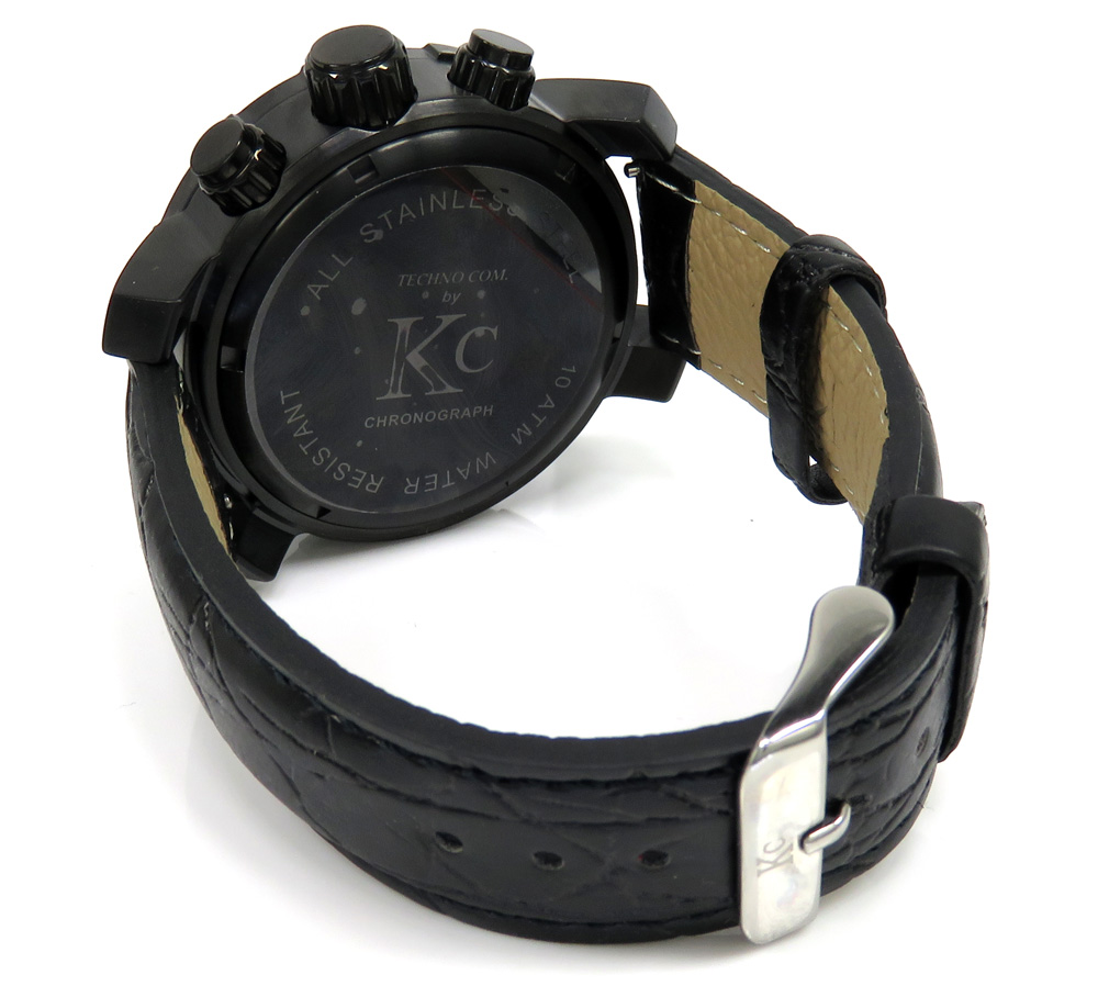 Techno com kc black diamond carbon fiber watch 3.50ct