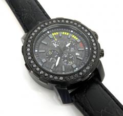 Techno com kc black diamond carbon fiber watch 3.50ct