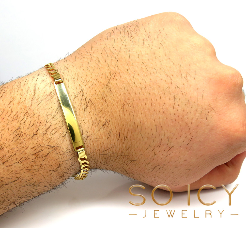 10k yellow gold cuban id bracelet 8.25 inch 5mm  - Image 5
