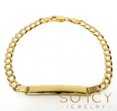 10k yellow gold cuban id bracelet 8.25 inch 5mm 