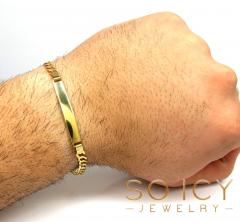 10k yellow gold cuban id bracelet 8.25 inch 5mm 
