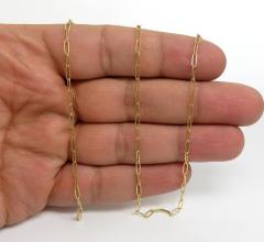 10k yellow gold solid paper clip chain 16-18 inch 2mm