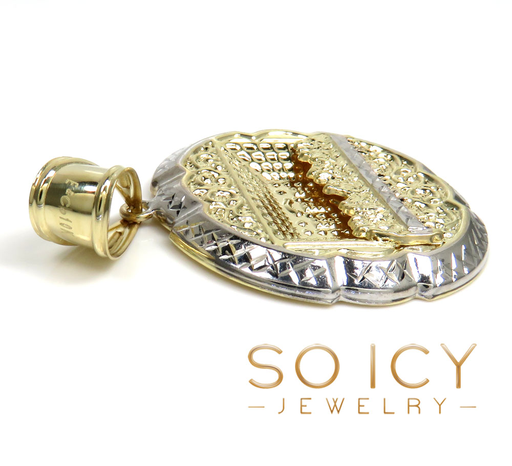 10k yellow gold small-xl jesus apostles last supper pendant  - Image 3