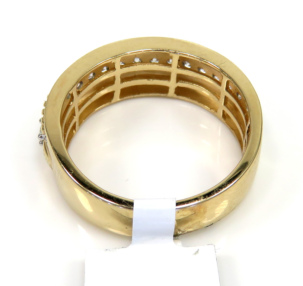 14k yellow gold filigree diamond wedding band ring 0.54ct