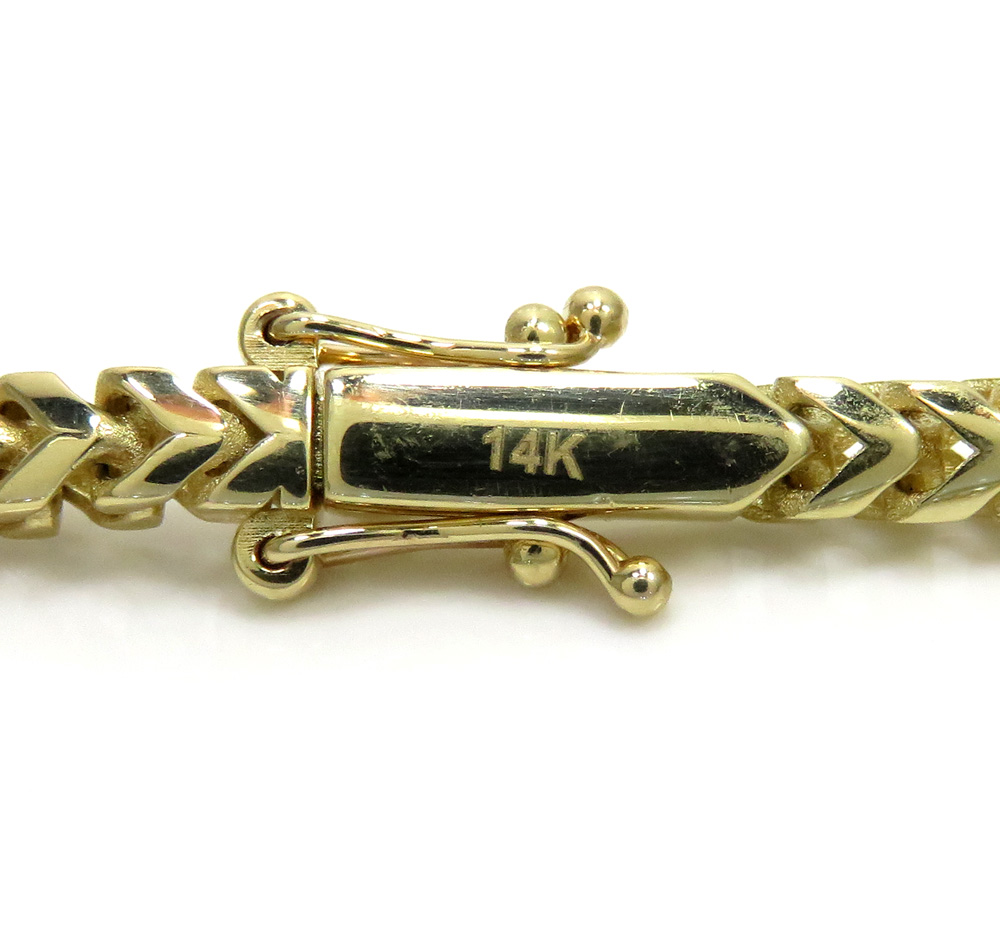 14k yellow gold semi hollow box franco chain 20-22 inch 3.70mm
