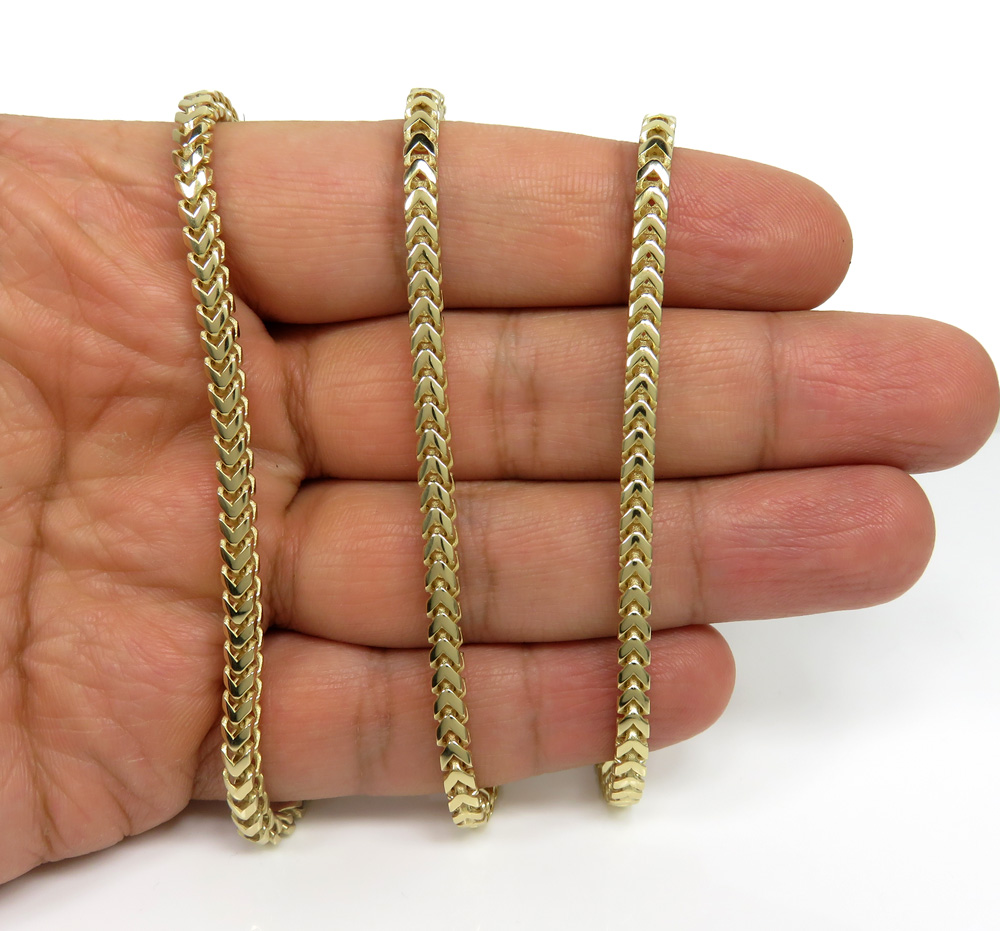 14k yellow gold semi hollow box franco chain 20-22 inch 3.70mm - Image 5