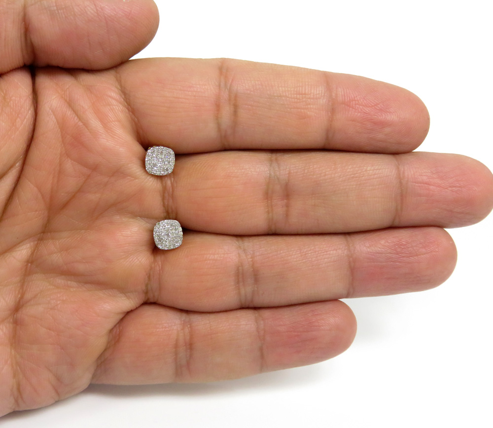 10k yellow gold diamond 7mm rounded cube earrings 0.34ct