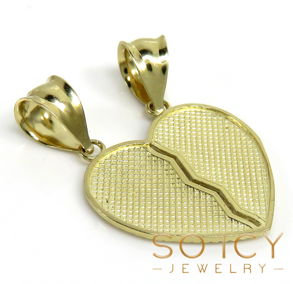 14k yellow gold 2 in 1 i love you heart pendants - Image 4