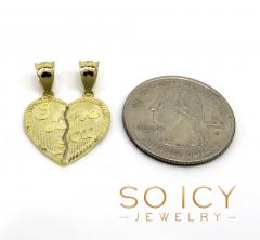 14k yellow gold 2 in 1 i love you heart pendants 