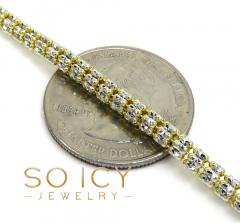 14k two tone gold diamond cut ice link chain 18-26
