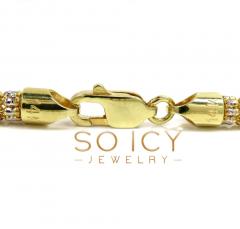 14k two tone gold diamond cut ice link chain 18-26