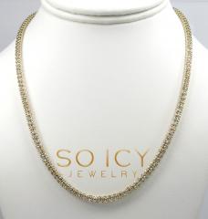 14k two tone gold diamond cut ice link chain 18-26