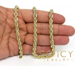 14k yellow gold hollow smooth rope chain 18-24 inch 6mm