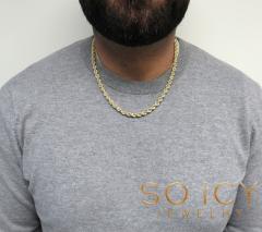 14k yellow gold hollow smooth rope chain 18-24 inch 6mm