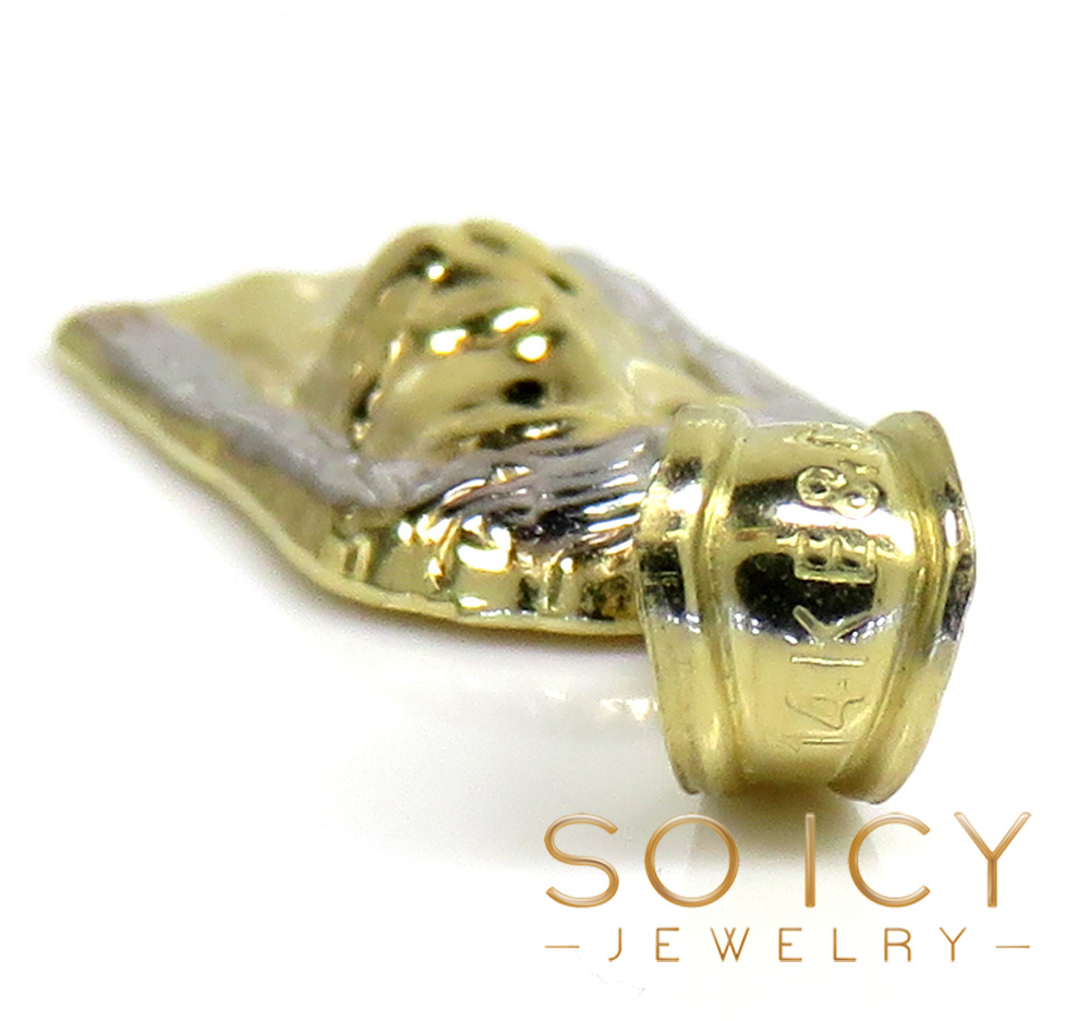14k yellow gold mini size solid back jesus face pendant - Image 4