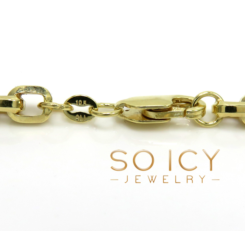 10k yellow gold beveled edge cable chain 20-24 inches 4.50mm - Image 3