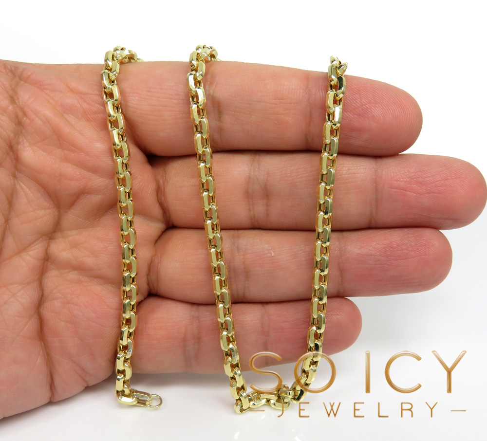 10k yellow gold beveled edge cable chain 20-24 inches 4.50mm - Image 4