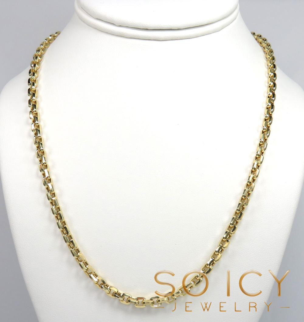 10k yellow gold beveled edge cable chain 20-24 inches 4.50mm