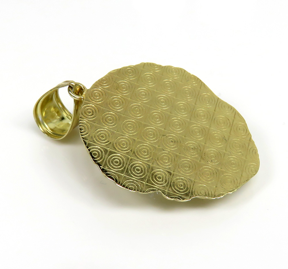 10k yellow gold medium closed back 3d lion head pendant - Image 4